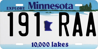 MN license plate 191RAA