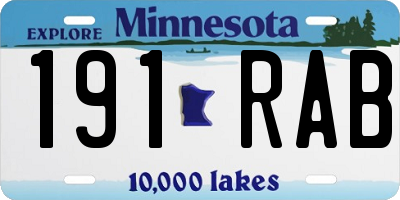 MN license plate 191RAB
