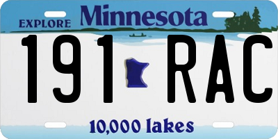 MN license plate 191RAC