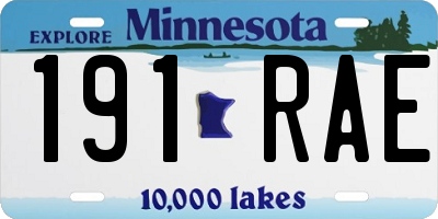 MN license plate 191RAE