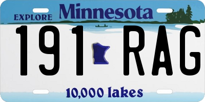 MN license plate 191RAG