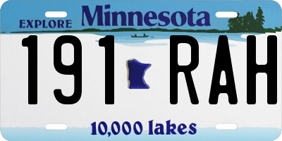 MN license plate 191RAH