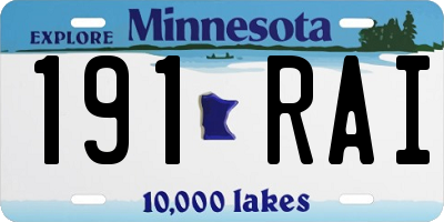 MN license plate 191RAI