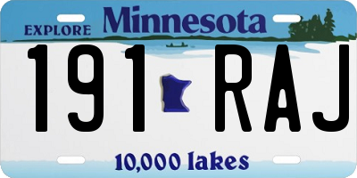 MN license plate 191RAJ