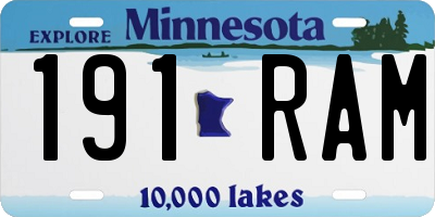 MN license plate 191RAM