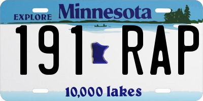 MN license plate 191RAP