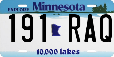 MN license plate 191RAQ