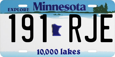 MN license plate 191RJE