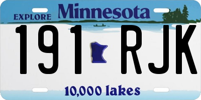 MN license plate 191RJK