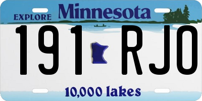 MN license plate 191RJO