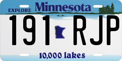 MN license plate 191RJP