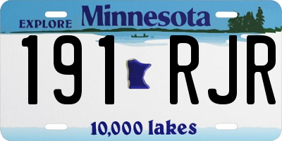MN license plate 191RJR