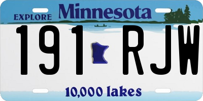 MN license plate 191RJW