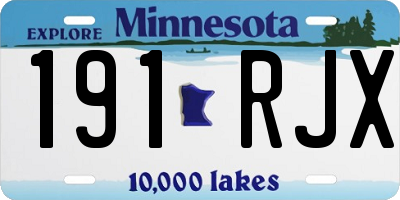 MN license plate 191RJX