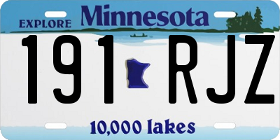 MN license plate 191RJZ