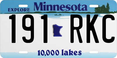 MN license plate 191RKC