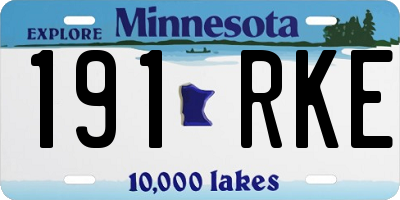 MN license plate 191RKE