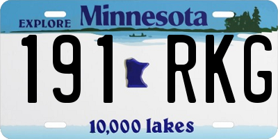 MN license plate 191RKG
