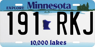 MN license plate 191RKJ