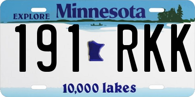 MN license plate 191RKK