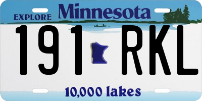 MN license plate 191RKL