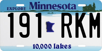 MN license plate 191RKM