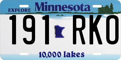 MN license plate 191RKO