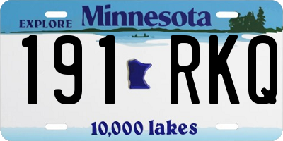 MN license plate 191RKQ