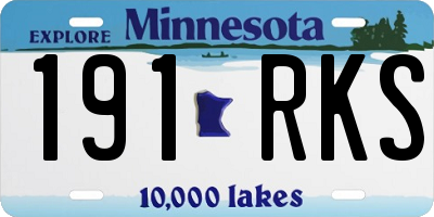 MN license plate 191RKS