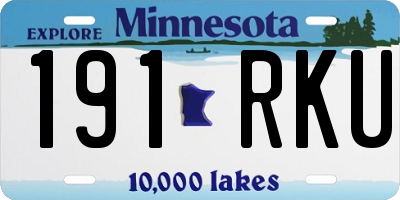 MN license plate 191RKU