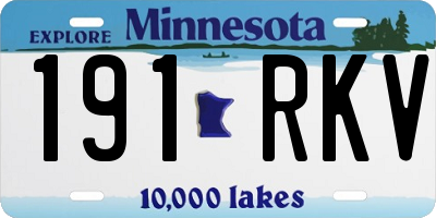MN license plate 191RKV