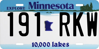 MN license plate 191RKW