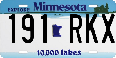 MN license plate 191RKX