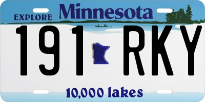 MN license plate 191RKY