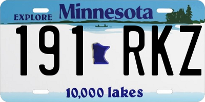 MN license plate 191RKZ
