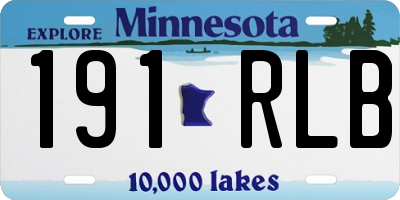 MN license plate 191RLB