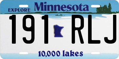 MN license plate 191RLJ