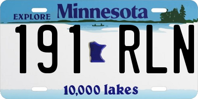 MN license plate 191RLN