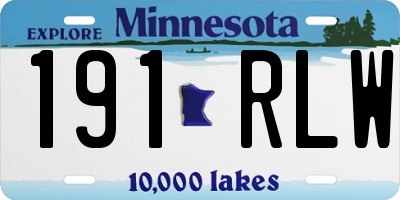MN license plate 191RLW