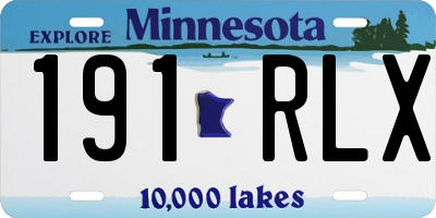 MN license plate 191RLX