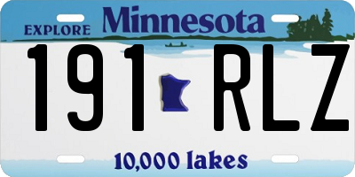 MN license plate 191RLZ