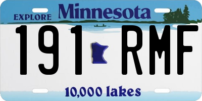 MN license plate 191RMF