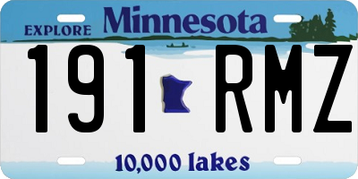 MN license plate 191RMZ