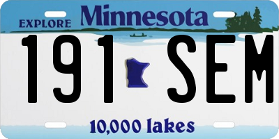 MN license plate 191SEM