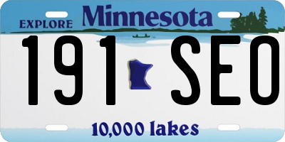 MN license plate 191SEO