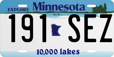 MN license plate 191SEZ