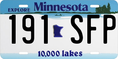 MN license plate 191SFP