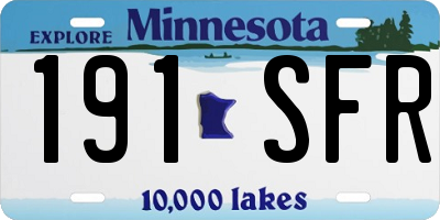 MN license plate 191SFR