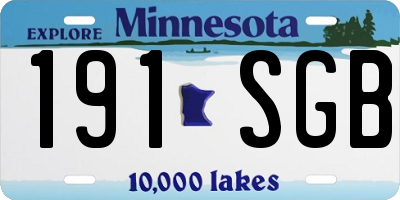 MN license plate 191SGB