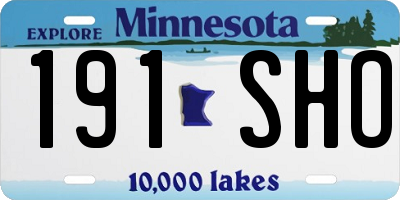 MN license plate 191SHO